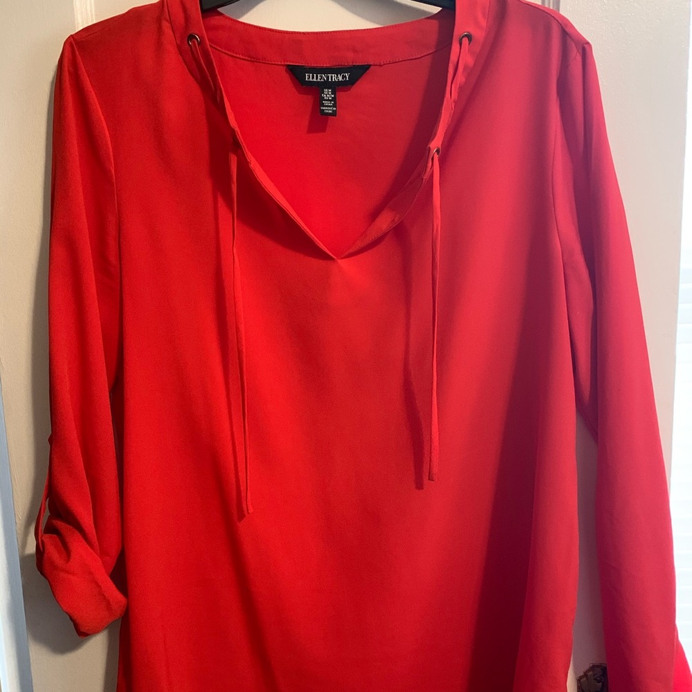 Red Ellen Tracy Blouse